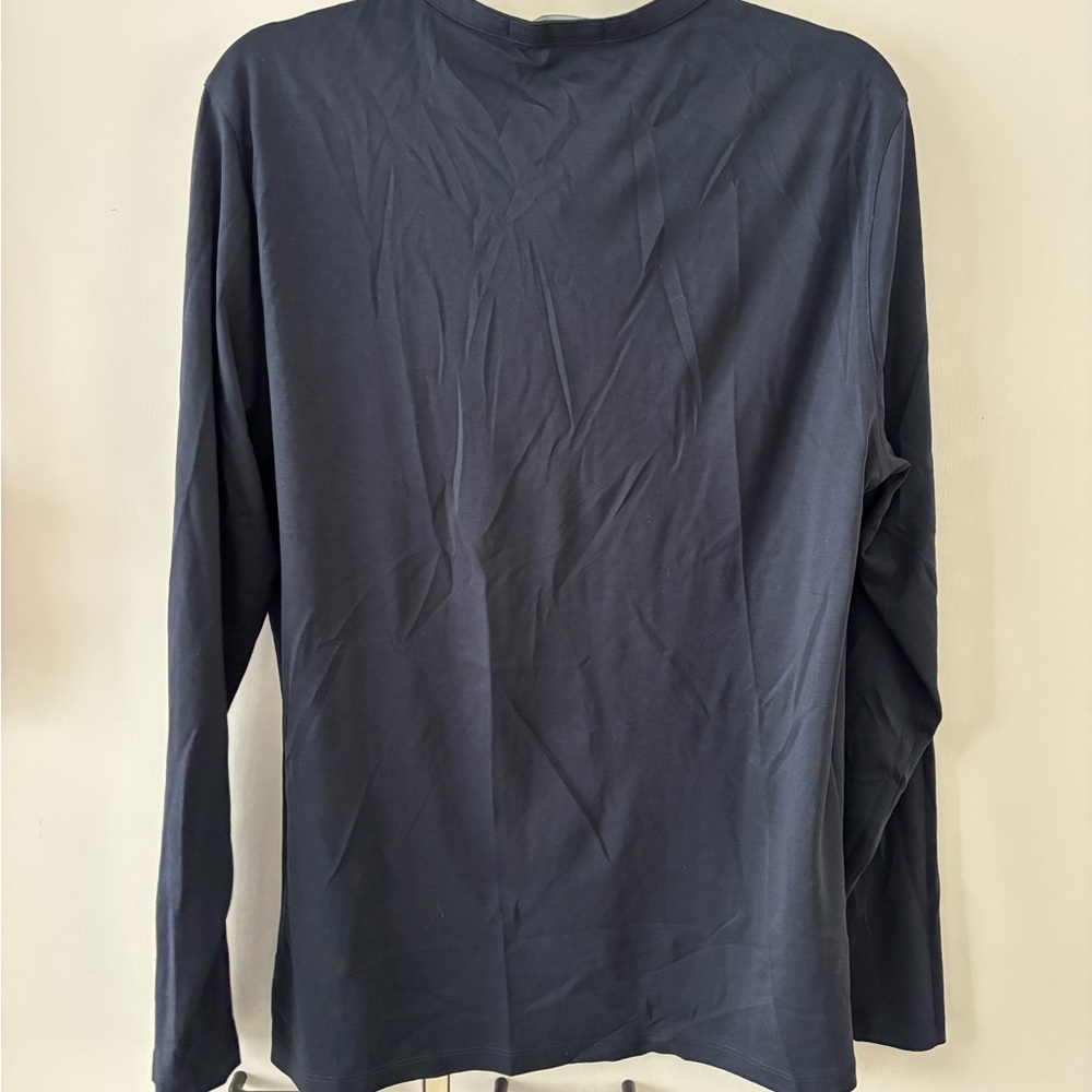 Robert Barakett Pima Cotton Henley Long Sleeve Men M Quiet Luxury Minimalist - Picture 5 of 11